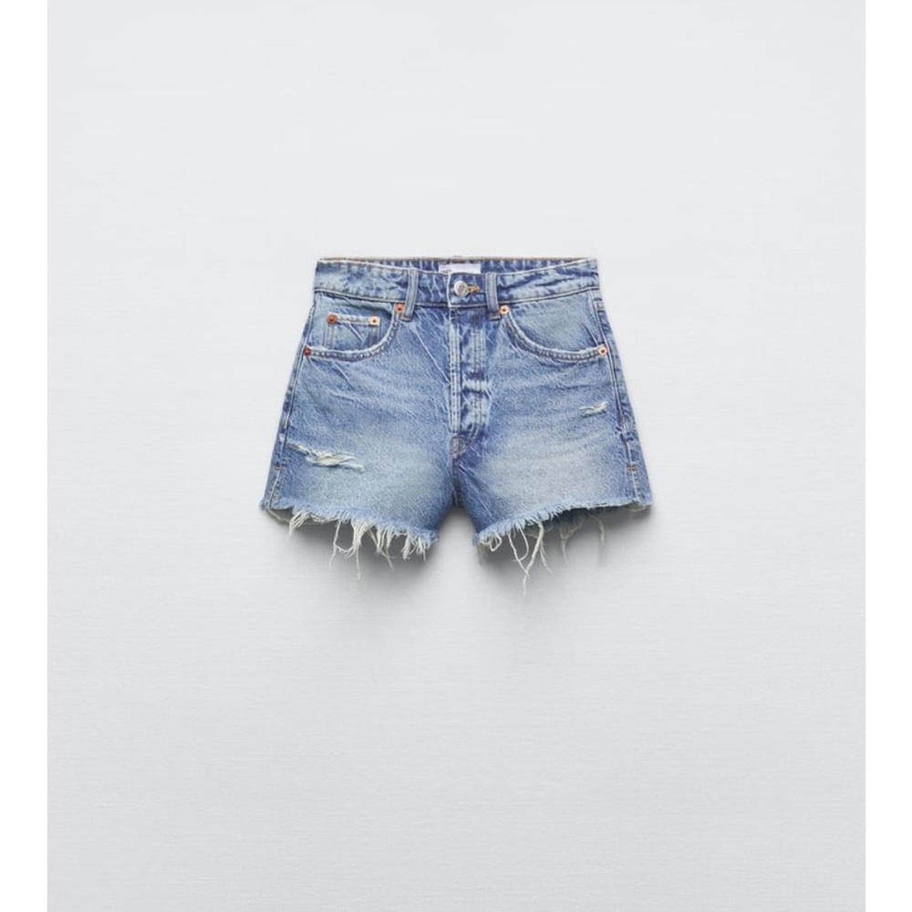 Zara Women’s TRF High Rise Denim Shorts Size 26 (US 2) Blue